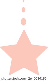 Flat hanging pink star with dotted string, simple and cute ornament for Islamic celebration themes, Ramadan graphics, or kids’ illustrations.

