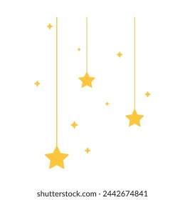 Flat Hanging Star for Islamic Header Frame Banner and Background Element Decoration Vector Illustration Isolated on White Background