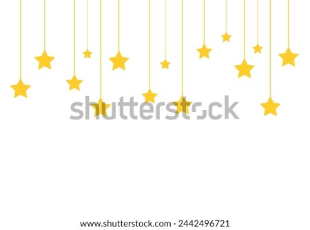 Flat Hanging Stars for Islamic Header Frame Banner and Background Element Decoration Vector Illustration Isolated on White Background
