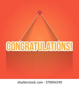 Flat and Hanging Style, Stylish Text Congratulations