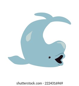 flat happy beluga design over white