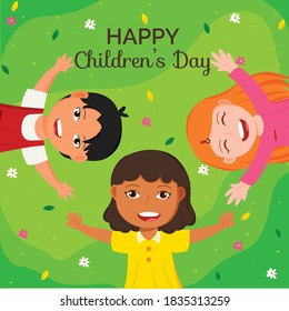 Flat Happy Children's Day Background