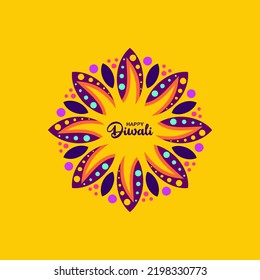 flat happy diwali concept design