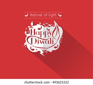 Flat Happy Diwali Design Background. Abstract vector illustration.