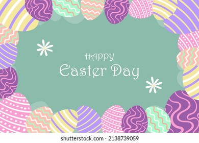 Flat Happy Easter Banner Background