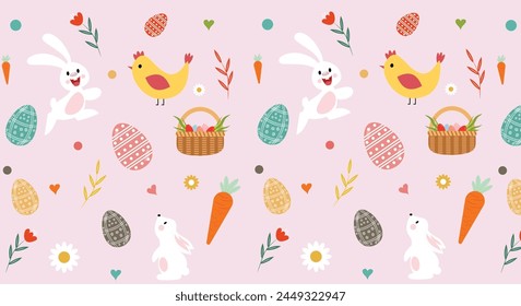 Ilustración de celebración de Pascua feliz plana