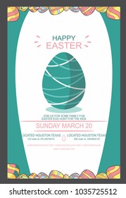 flat Happy Easter Day Background