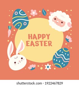 Flat Happy Easter day Background