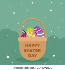 Flat happy easter day background