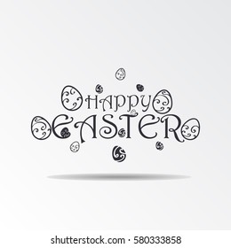 Flat Happy Easter Vector Design. Celebration of Easter Day.