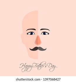 Flat Happy Father's Promotional Banner for Invitation and Posters including Daddy Face Ilustration 