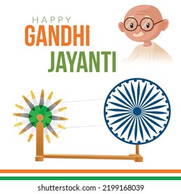 Flat happy gandhi jayanti national festival banner design template. 