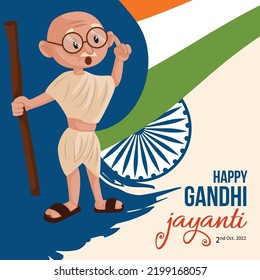 Flat happy gandhi jayanti national festival banner design template. 