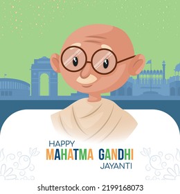 Flat happy gandhi jayanti national festival banner design template. 