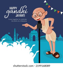 Flat happy gandhi jayanti national festival banner design template. 