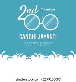 Flat happy gandhi jayanti national festival banner design template. 