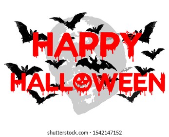  Flat Happy Halloween vector illustration