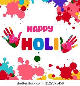 Flat happy holi background design