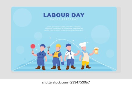 flat happy labor day template
