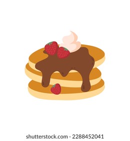 flat happy pancake day illustration