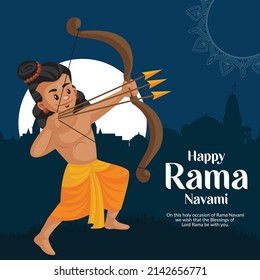 Flat Happy Ram Navami Indian festival banner design template.
