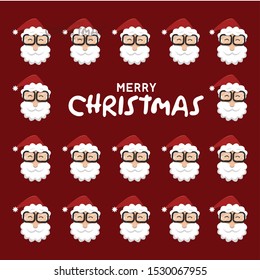 flat happy santa patterns background for christmas
