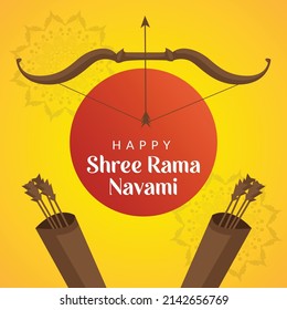 Flat Happy Shree Ram Navami Indian festival banner design template.