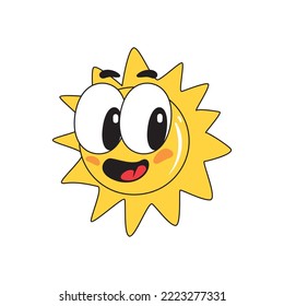 flat happy sun over white