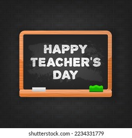 Flat happy teacher's day board for celebration design. Happy holiday
