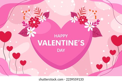 Plano y feliz fondo del Día de San Valentín