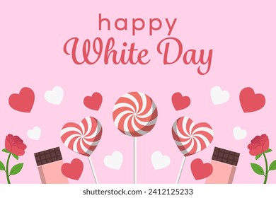flat happy white day background illustration design