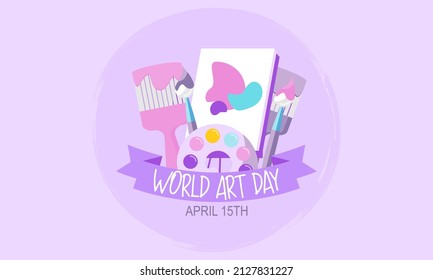 Flat Happy World Art Day Illustration