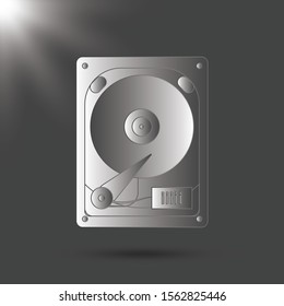 Flat hard drive disk icon for web.