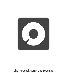 Flat hard drive disk icon for web.