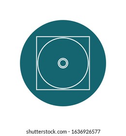 Flat hard drive disk icon for web.