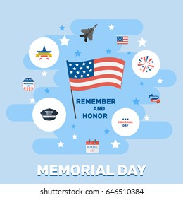 Flat Hat, American Banner, Firecracker And Other Vector Elements. Set Of Day Flat Symbols Also Includes Firework, Banner, Usa Objects.