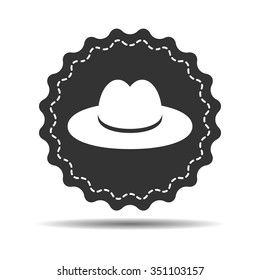 flat hat badge on the white background