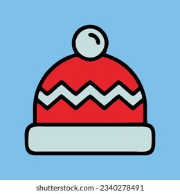 flat hat Christmas icons editable background vector