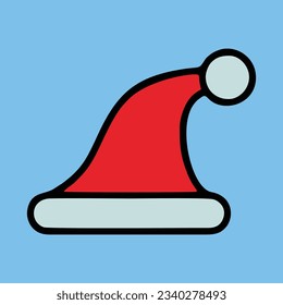 flat hat Christmas icons editable background vector