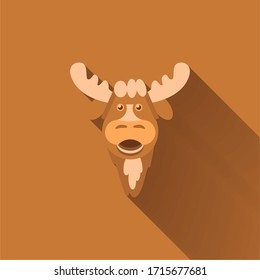 Flat head elk with long shadow