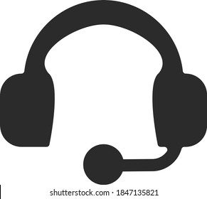 Teléfono de cabeza plana con icono de micrófono