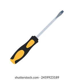 Flat Head Screwdriver for Home Repairs and Mechanical Work, Flat Vector Illustration Design