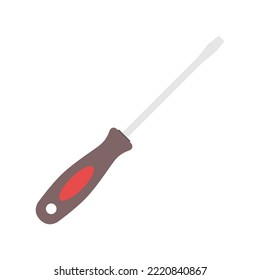Flat Head Screwdriver Flat Illustration. Clean Icon Design Element on Isolated White Background