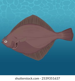 Flat Head Sole Fish Vector Image