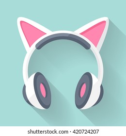 flat headphones with cat ears