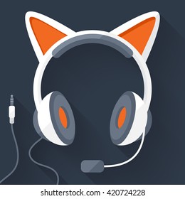flat headphones with cat ears