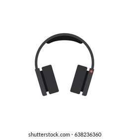 Flat Headphones Element. Vector Illustration Of Flat Earphones Isolated On Clean Background. Can Be Used As Headphone, Earphone And Earmuff Symbols.