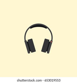 Flat Headphones Element. Vector Illustration Of Flat Earphones Isolated On Clean Background. Can Be Used As Headphone, Earphone And Earmuff Symbols.