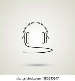 Flat headphones icon.