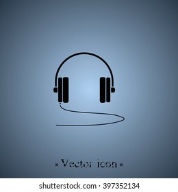 Flat headphones icon.